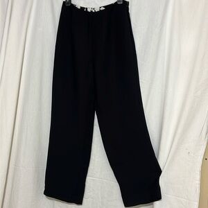 Sport Collection brand women’s black wide leg dress pants side zipper size 10